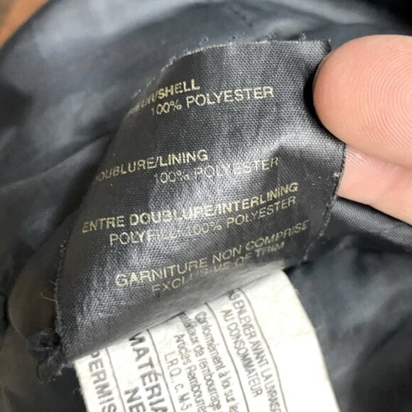 Vintage Luba Brown Black Faux Suede Colour Block Coat W Faux Fur Trim XL - Picture 5 of 16